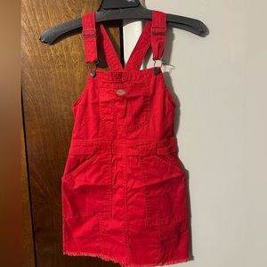 Dickies Red Overalls Mini Dress